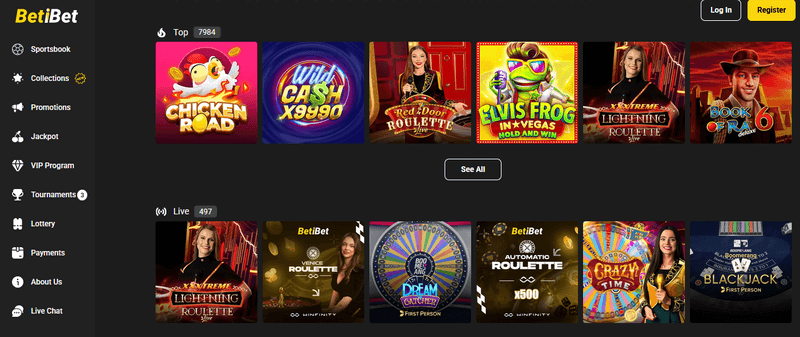 BetiBet Casino games