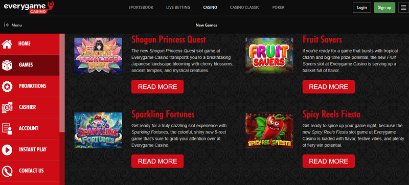 Everygame Casino games