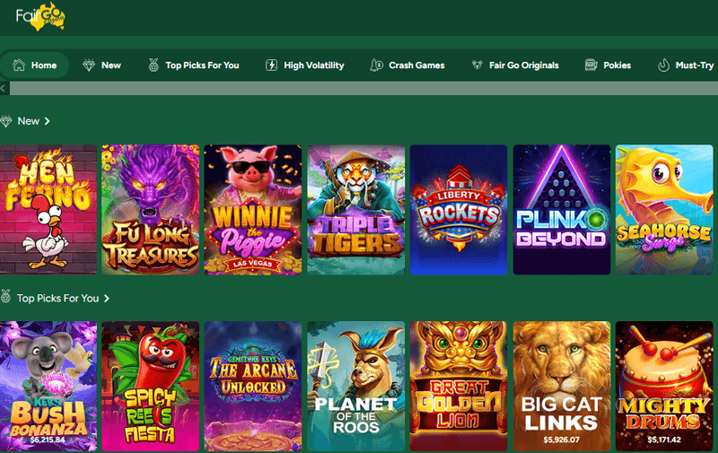 Fair Go casino games