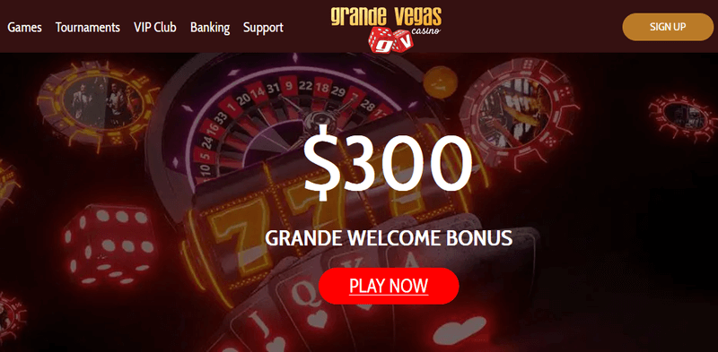 Grande Vegas Casino homepage