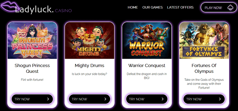 Lady Luck Casino games screenshot