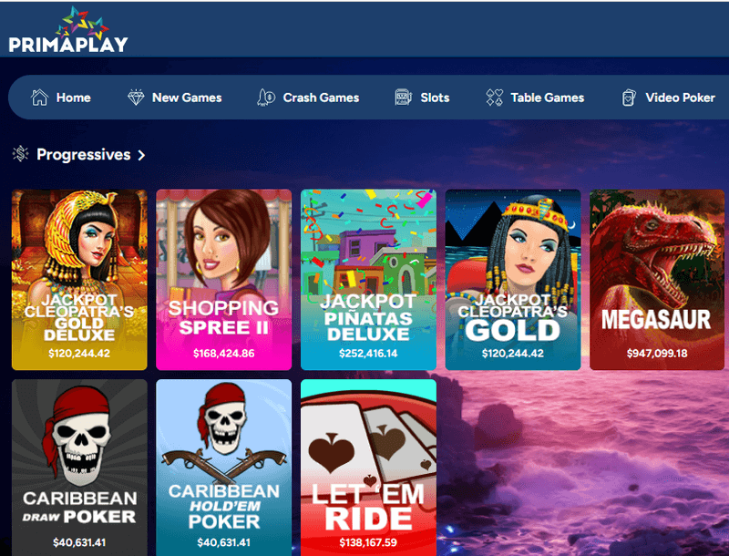 PrimaPlay Casino games