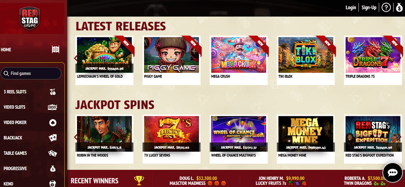Red Stag Casino games screenshot