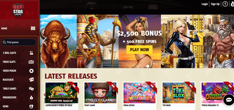 Red Stag Casino lobby screenshot