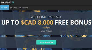 Roaring 21 Casino - 400% Interac bonus up to $4000 + 200 spins + 30 Free Spins
