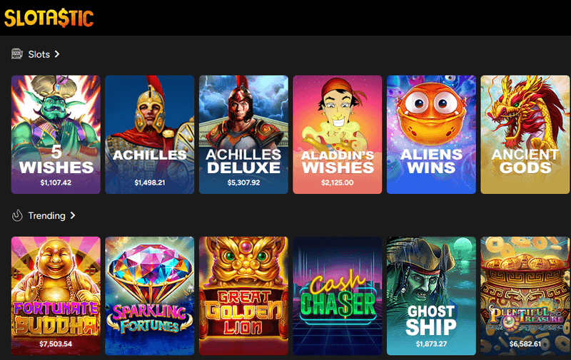 Slotastic Casino games