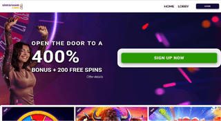 SlotsRoom Casino homepage screenshot