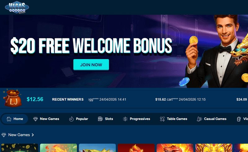 Vegas Casino Online lobby screenshot