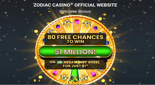 Zodiac Casino - 80 Millionaire spins for $1