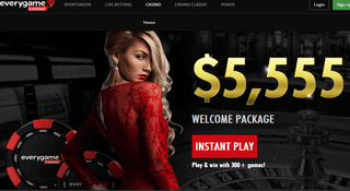 Everygame Casino - $5555 welcome bonus
